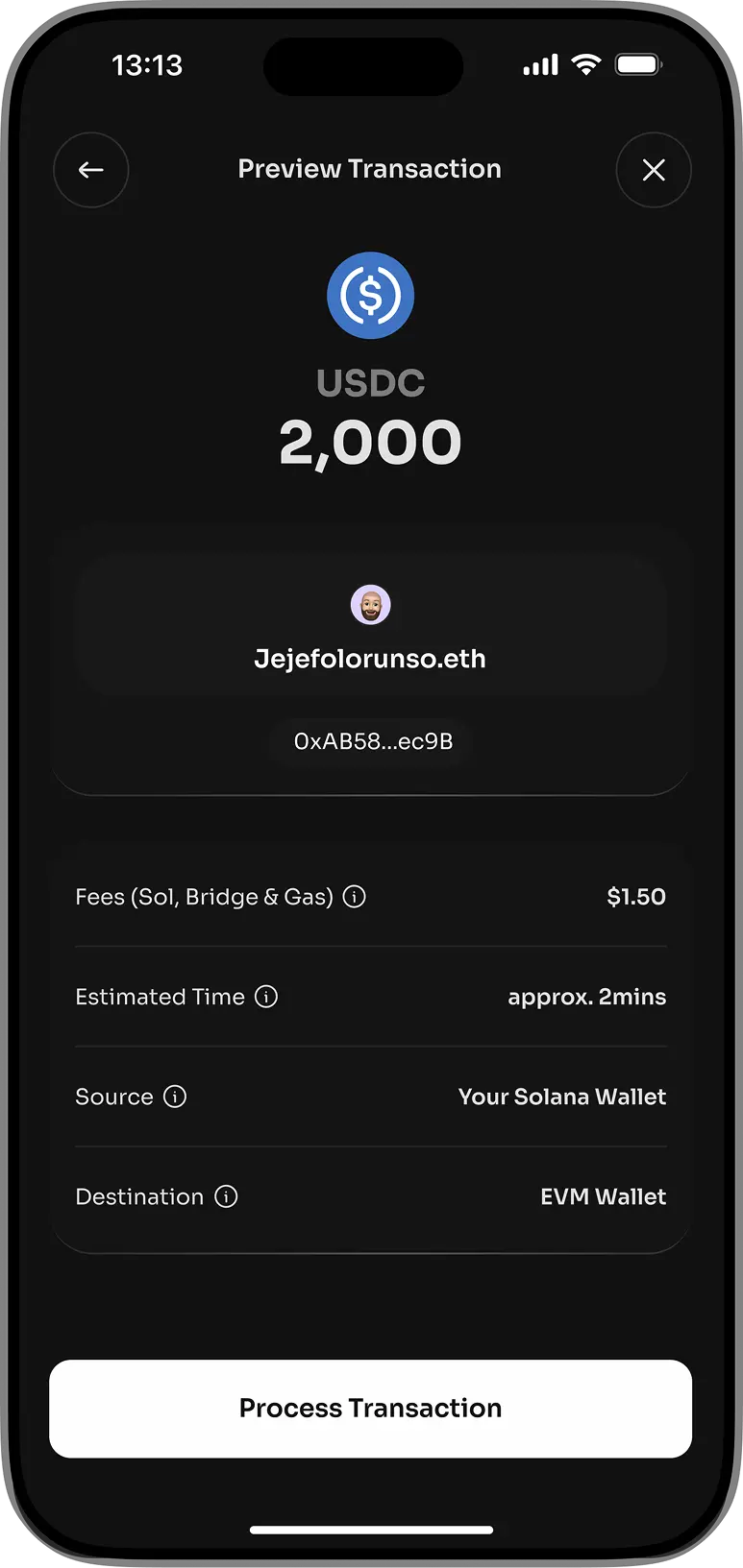 Dacryp wallet backup screen